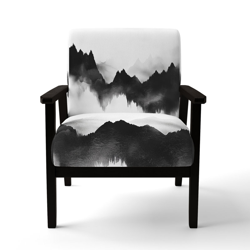Fauteuil d'appoint Abstract Landscape, Black Square Arms
