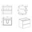 Armoire murale 24 W-105, noyer, sans lavabo, 2 tiroirs, pré-assemblé, compartiment de tiroir spacieux, attrait tendance sans capacité, style moderniste