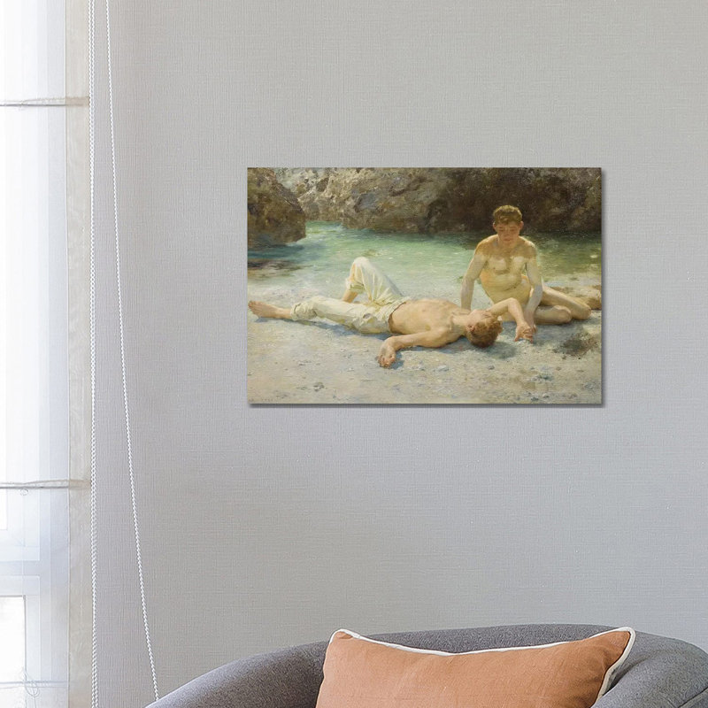 Noonday Heat, 1902-3 by Henry Scott Tuke - Wrapped Canvas Painting, 66.04 cm H x 45.72 cm W x 3.175 cm D