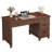 53.5" Executive Desk with Power Outlet, Home Office Desk with Drawers, Wooden Work Desk with File Cabinet, Computer Desk for Work, Study, Writing-1794222518