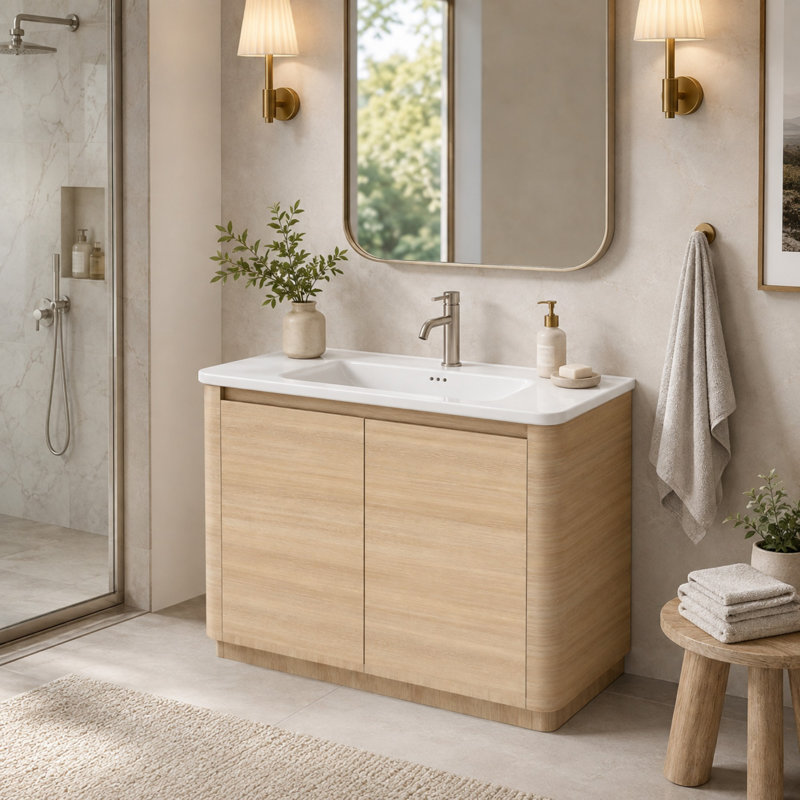 Single Bathroom Vanity with Ceramic Top