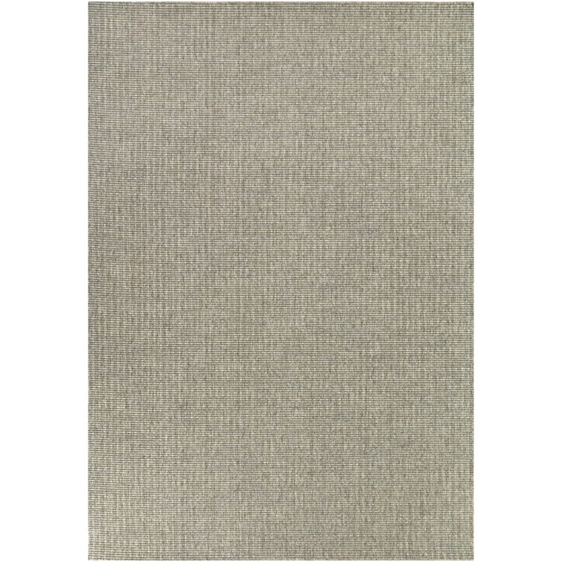 Yepez Light Blue Simple Stripe Indoor/Outdoor Area Rug, Rectangle 5'3" x 7'