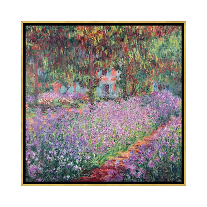 "Le jardin de l’artiste à Giverny" par Claude Monet 1900, reproduction d’art, H 26 po x l 26 po x P 1,5 po, Pas de tapis