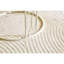 Table basse ronde avec plateau en faux travertin effet pierre, finition blanche, 27,5 po
