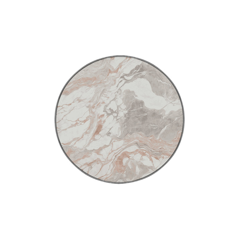 Machine Washable Gray Area Rug, Round 5'