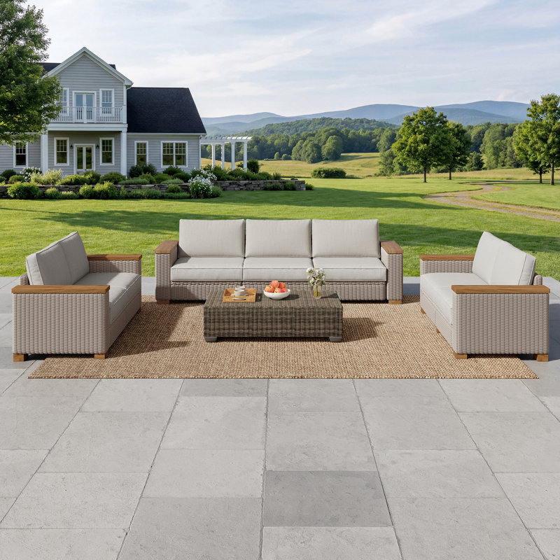 Leiny 7 Piece Sofa Seating Group With Cushions