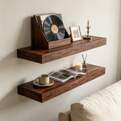 Floating Shelves for Wall, Deep Wall Mounted Shelves for Bedroom, Living Room, Kitchen, Bookshelf for Storage and Room Decor
