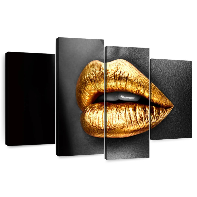 Shuttleworth Gold Metallic Lips, 22" H x 36" W