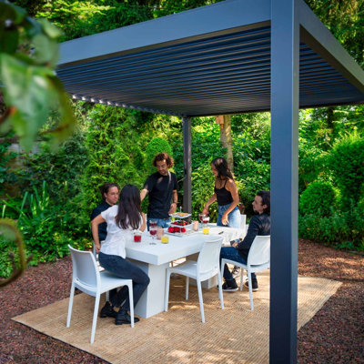 3x4m Louvered aluminum pergola with adjustable roof slats
