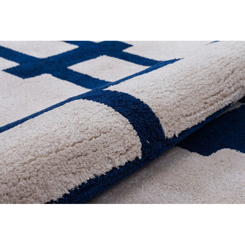 Viscose Geometric Indoor Rug, Tapis de couloir 2 pi 7 po x 6 pi 7 po