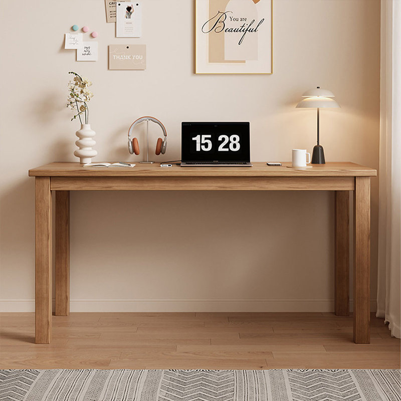 Brown Rectangular Solid Wood desk, 29.53" H x 47.24" W x 23.62" D