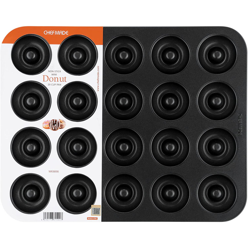 CHEFMADE Donut Pan, Nonstick 20 Cavity Mini Ring Doughnut Baking Pan