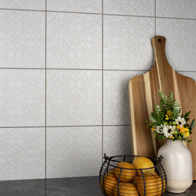 Triplex 8" x 8" Ceramic Patterned Wall Tile