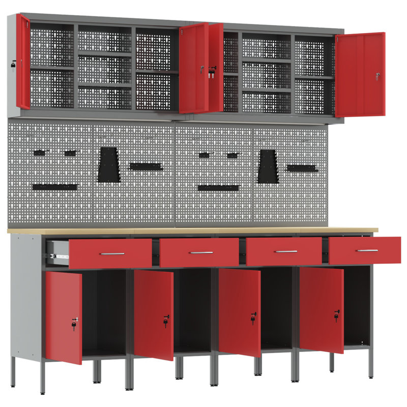 Work Cabinet with Drawer, Red