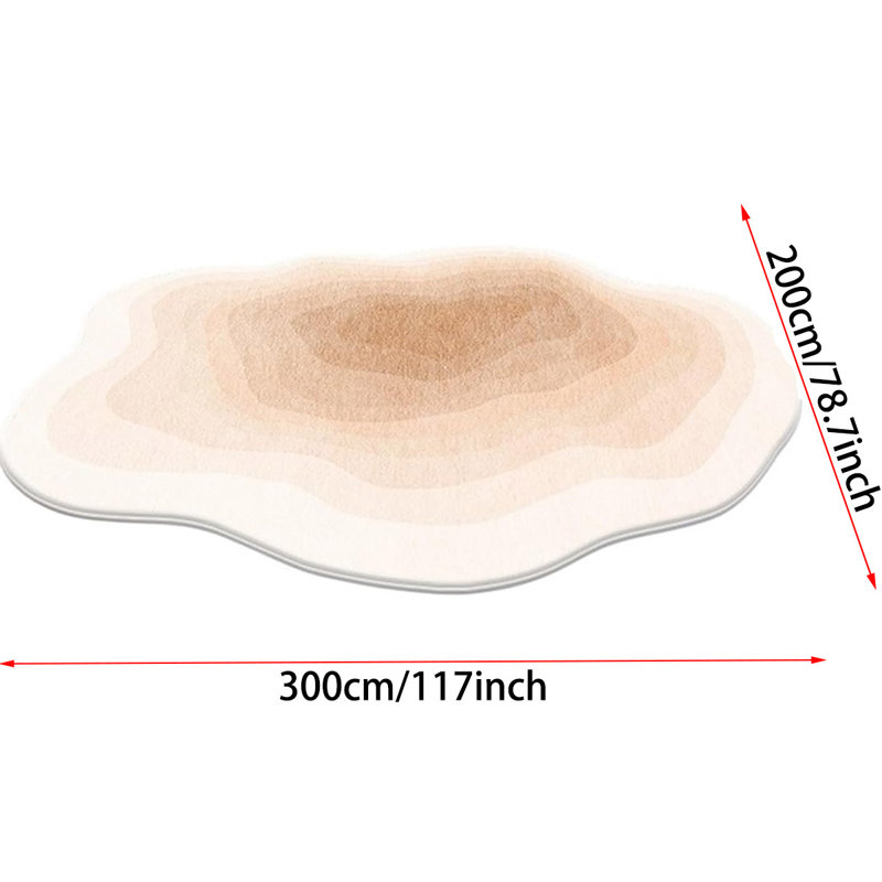 Modern Abstract Area Rug, Gradient Irregular Carpets For Living Room, Cloud Shape Bedside Rug, Non-slip Washable Large Area For Bedroom Entryway Dorm Kitchen,  Champagne