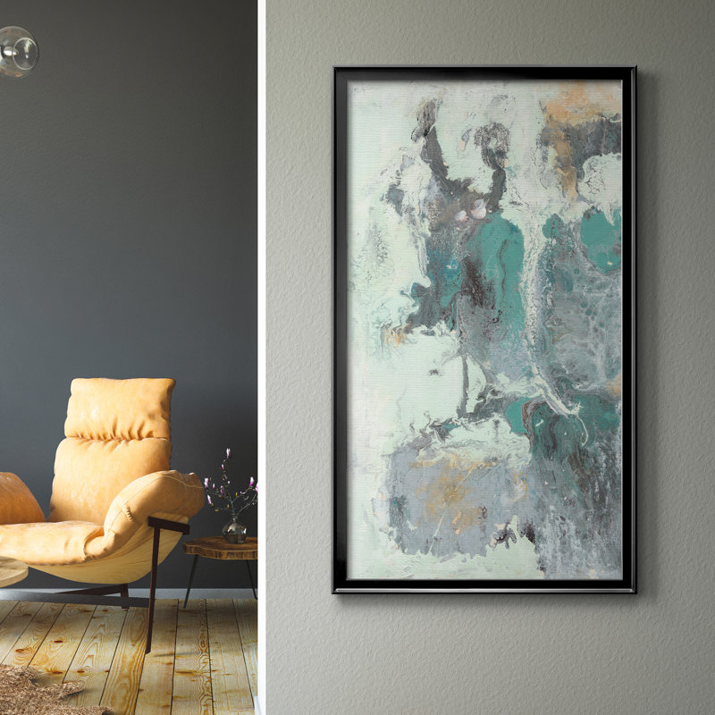 «Dancing With Love I», peinture sur toile encadrée, H 10,5 po x l 18,5 po x P 1,5 po, Toile avec cadre noir