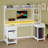  59" Computer Desk With Storage Hutch, LED Lights & Power Outlets, Home Office Desk With Lockable Drawers & Monitor Stand-494152461
