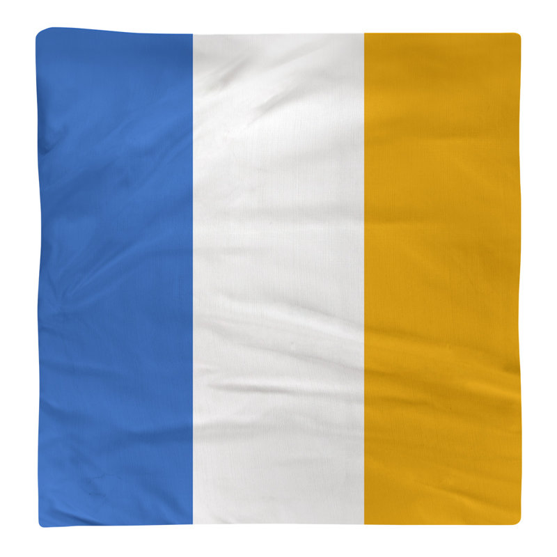 Serviette de l’université la ours, Bleu / Blanc / Doré, H 22" x l 22" x P 0,25", Polyester sergé