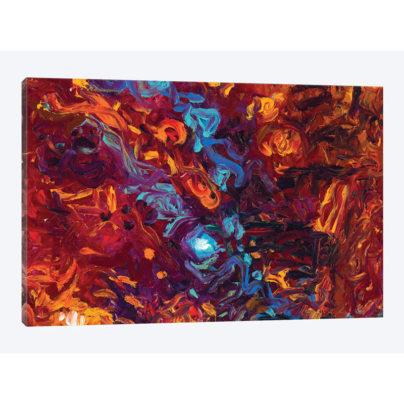 « rm 083 » par iris scott abstracts, impression sur toile, H 18 po x l 26 po x P 1,5 po, Toile avec cadre noir, Pas de tapis