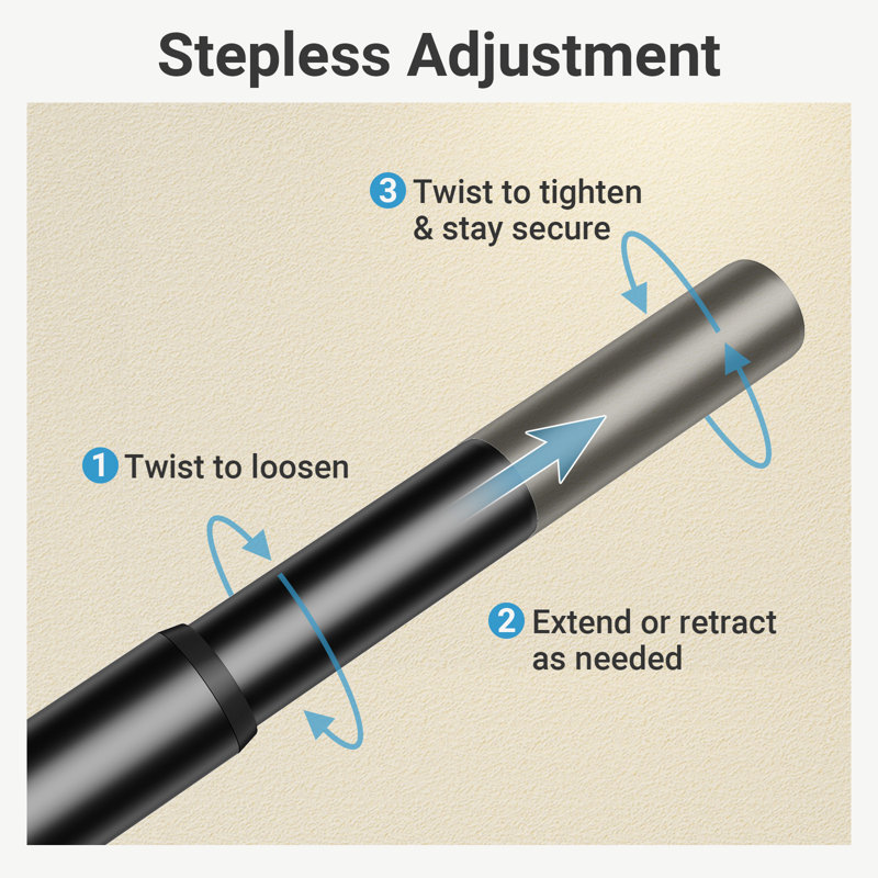 VIPEK Expandable Closet Rod with Hook Adjustable from 24"-41", Black, 1 Pack