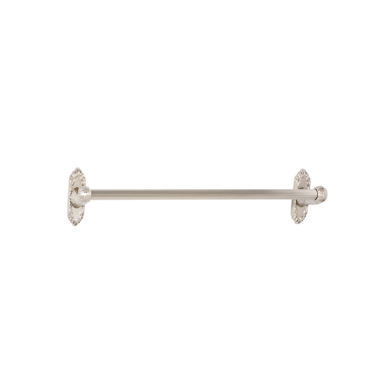 Ribbon And Reed Wall Mounted Towel Bar, Satin Nickel