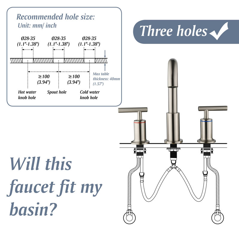 2-handle Bathroom Faucet, Brushed Nickel