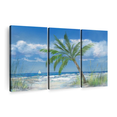 «Palm Tree Paradise», 3 pièces sur toile