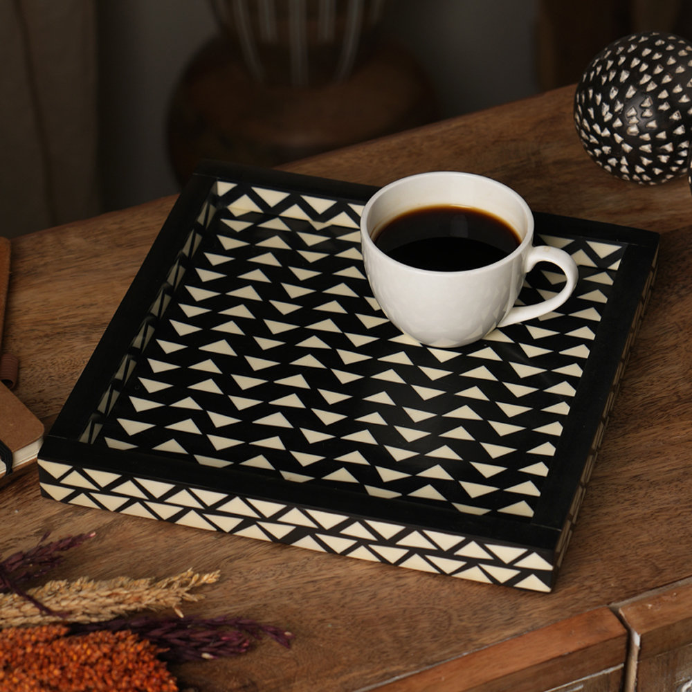 Dakota Fields India.Curated. Angeliyah Handcrafted Decorative Coffee Serving Tray Set Wayfair
