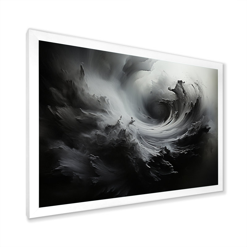 Impression sur toile «Gray Tempest Dance In Storm II - Storms», H 30 po x l 40 po x P 1,5 po, Cadre simple blanc