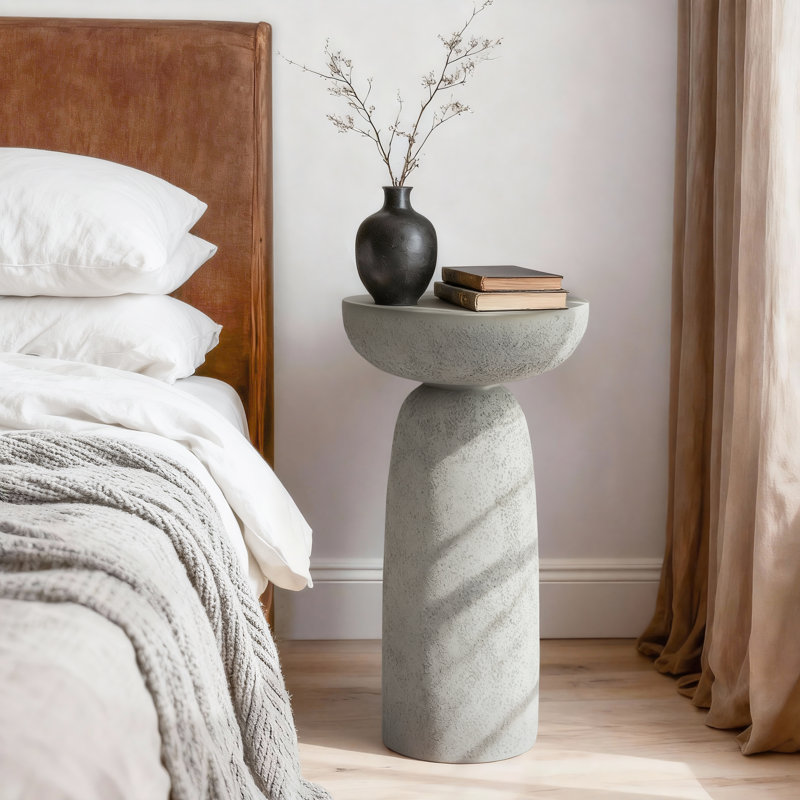 Table d'appoint Sleek Cylinder, Gris