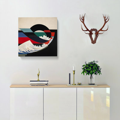 Japanese Wave Suprematism No.1 - Wrapped Canvas