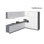 Cuisine complète moderne en panneau de fibres à densité moyenne de 144 po x 102 po x 96 po WALLKITCHENS FK-Timeless 