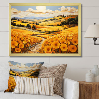 Countryside Yellow Fields Patchwork III - Modern Wall Art Living Room