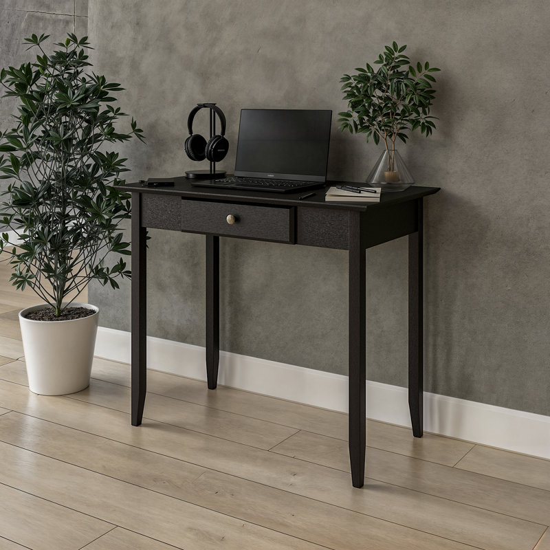 Laub Solid Wood Writing Desk, Black