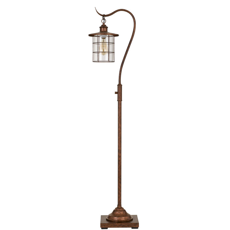 Lampe sur pied arquée 60 po Hampson, rouille