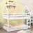 Twin Over Twin Wood Low Bunk Bed With Ladder And Guardrails, House-Shaped Design-271809110