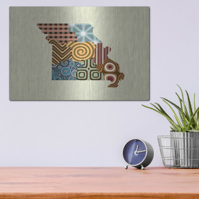 Luxe Metal Art 'Missouri State Map' by Lanre Adefioye, Metal Wall
