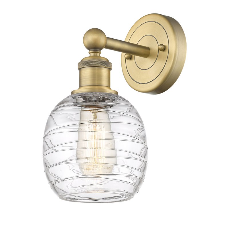 Cheraw Armed Sconce, Deco Swirl, Brushed Brass