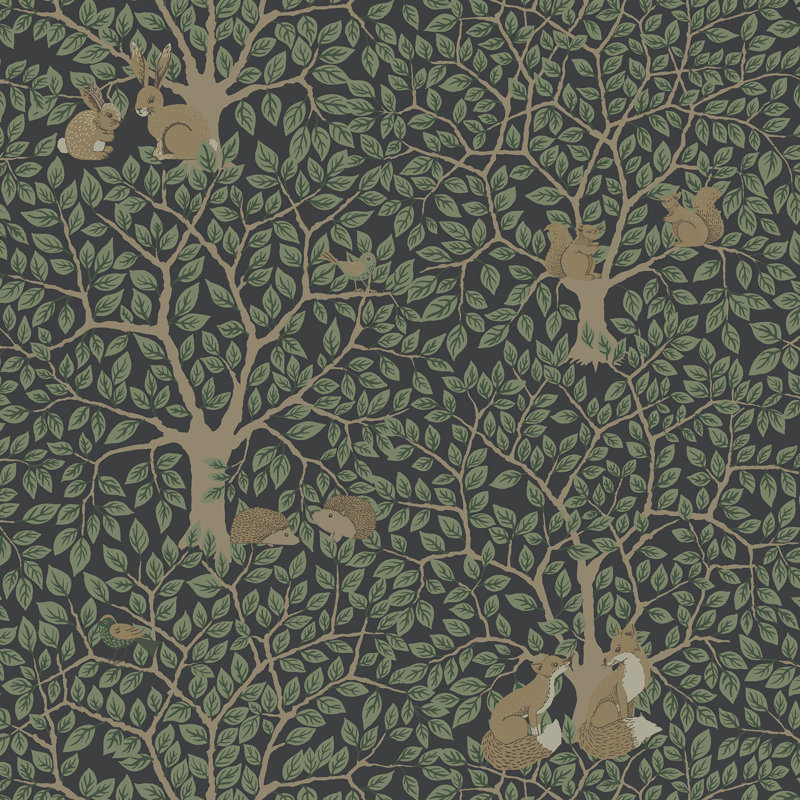 Crase 10.05m x 53cm Matte Paste the Wall Wallpaper Roll, Black/Green