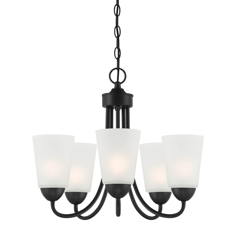 Lustre 5 lumières Jmyra, Noir mat