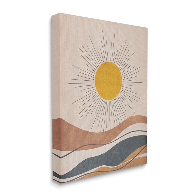 «Abstract Sun Shining Desert Brown Lines» par JJ Design House LLC - impression, H 48 po x l 36 po x P 1,5 po, Toile tendue