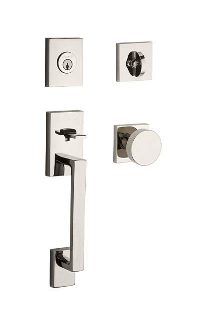 La Jolla Handleset with Single Cylinder Deadbolt and Door Knob and Rosette Baldwin 