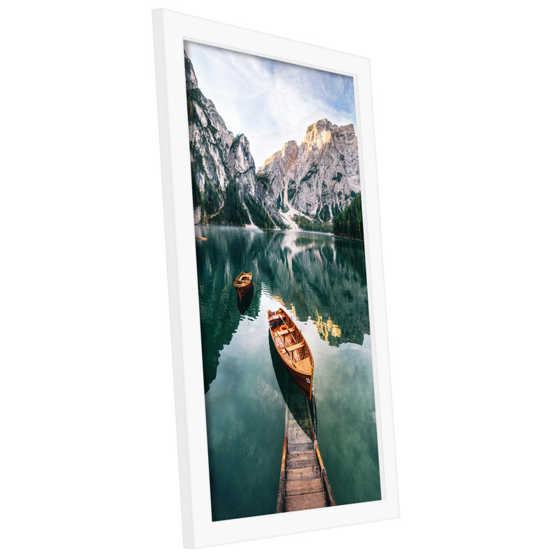 Damaine Signature Picture Frame - Engineered Wood and Shatter-Resistant Glass, White, 12" x 18"