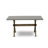 7 Piece Dinette Set Consist of a Rectangle Dining Room Table with X-Legs and 6 Dark Khaki Linen Fabric Parsons Dining Chairs, Distressed Jacobean-122138934-122138929-122138928