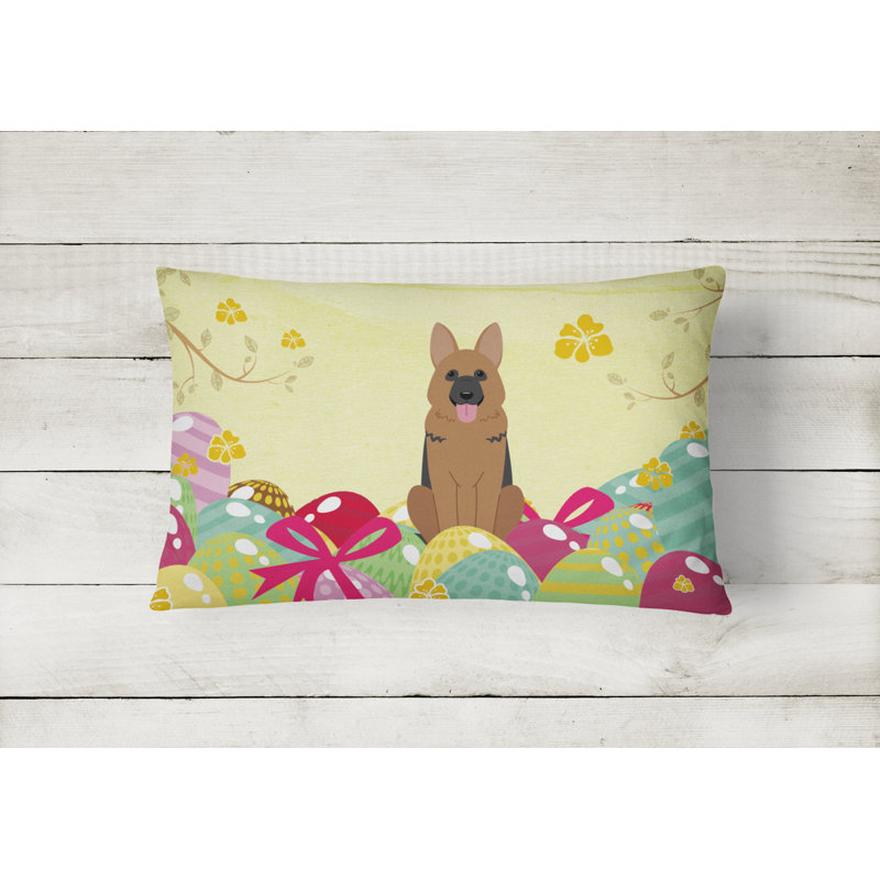 Easter Eggs Outdoor Throw Pillow