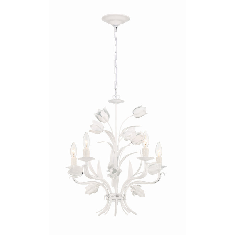 Malaki Candle Style Classic / Traditional Chandelier, White, 5