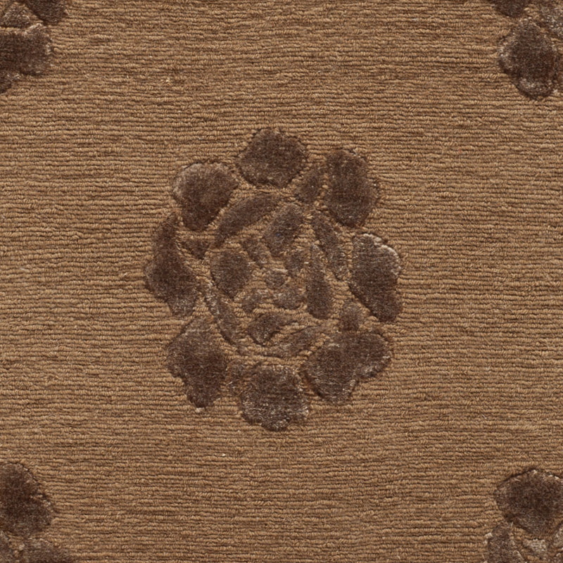 Tapis cacao en soie noué à la main Brosley Medallions, Rectangle 9 pi 6 po x 13 pi 6 po
