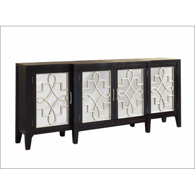 Kacia Antique Black Finish Console Cabinet