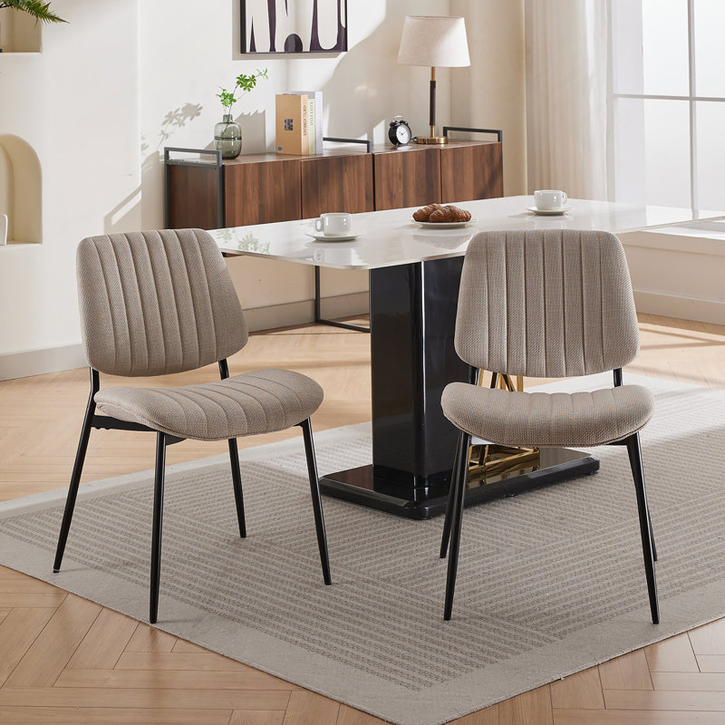 Chaises de salle à manger rembourrées Sigmund, Beige