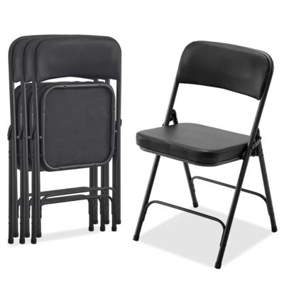Chaise pliante polyvalente en métal avec coussin souple - portable et empilable pour une utilisation intérieure / extérieure, idéale pour les fêtes à domicile et les restaurants